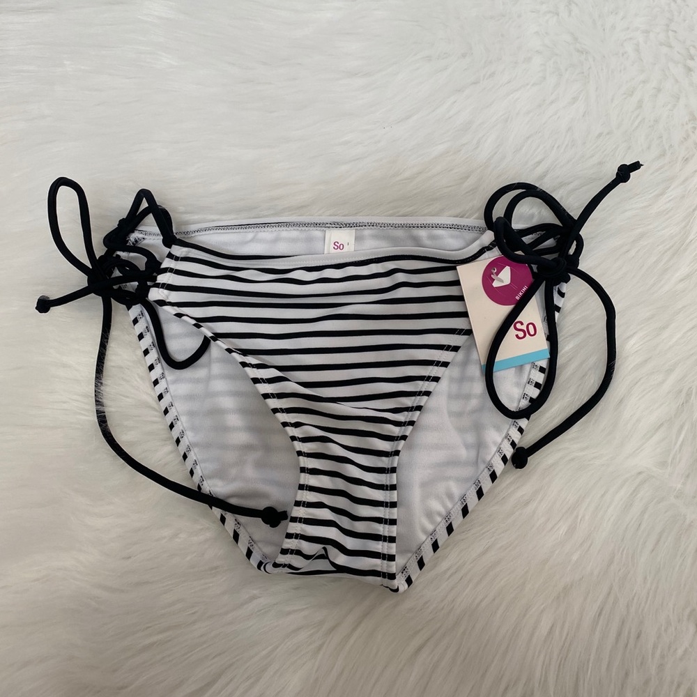 SO Black/White Stripe Bikini Bottom XL